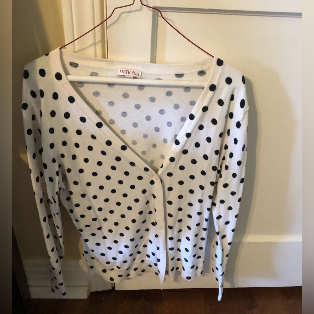 Black polka dot cardigan